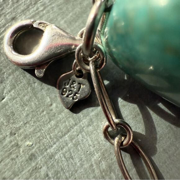 925 Sterling Silver Chainlink Beaded Bracelet - Picture 10 of 12